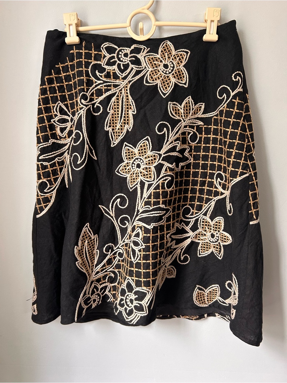 autograph embroidered linen a-line skirt 6